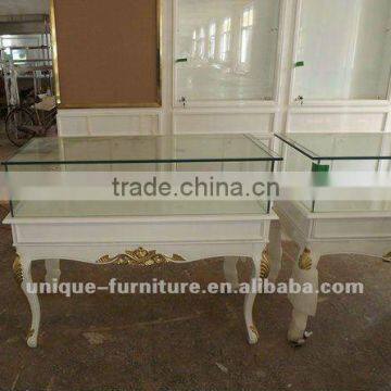 One Table One Chair Display Counter Hand Made Wood Display Counter with EXW Factory Price