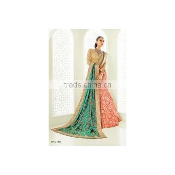 Glided Red Brocade Lehenga Choli/indian lehenga online shopping