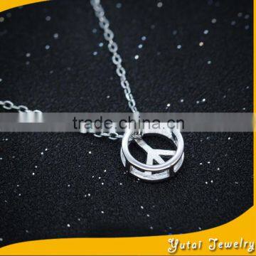 Wholesale 925 Sterling Silver Jewelry Anti-War Peace Signs Crystal Beads for Pendants Necklace (AN-005)