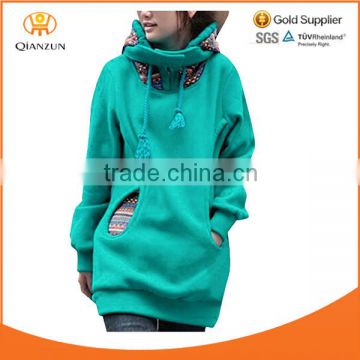 2014 Winter Novelty Prints Pockets Front Lined Hoodie for Women