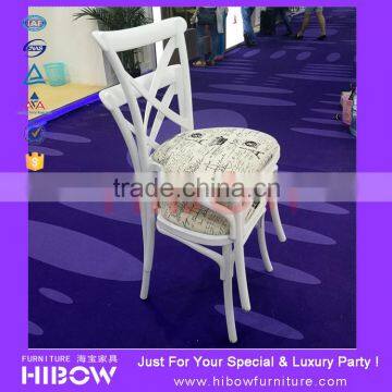 White resin PP polypropylene cross back chair H011 form Hibow