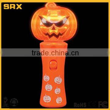 Custom LED Light Up Halloween Pumpkin Wand & Skull Wand,custom Halloween plastic toy