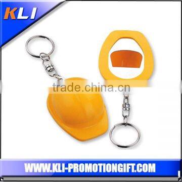 cheap custom safety helmet bottle opener keychain