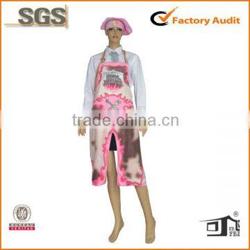 Polyester Peach Skin Pink Promotion BBQ Apron