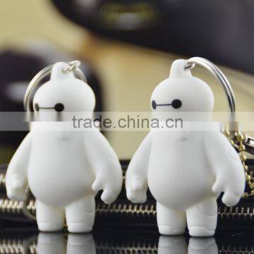 Big Soft Keychain Lobster Clasp PVC Keychain Big Hero 6 Baymax 6*4.5 cm 16 g Plastic PVC Keychain