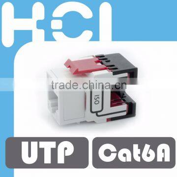 ISO RJ45 8P8C UTP 180Degree Cat 6A Keystone Jack photo-3