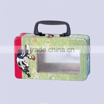 factory direct sale PVC window beautiful tin lunch box for wholesale