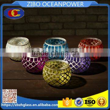 lucency colorful mosaic galss candle holder