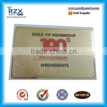 Beautiful Glossy Etaching and Hollow Out Business Card Metal Golden Card for Gift Events 2015