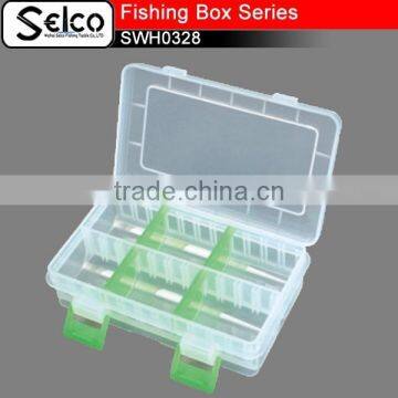 SWH0328C 6 Blocks Transparent colorful boards plastic fishing tackle box