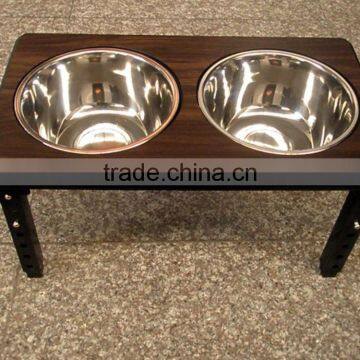 Factory Wholesale Stainless Steel Dog Bowl Dog Feeder Wood Dog Bowl Stand photo-6