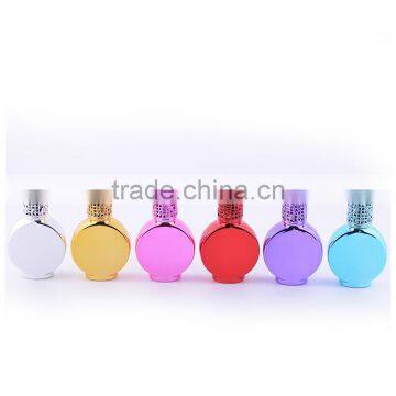 Silver Gold Pink Red Purple Blue UV Plated Colored Empty 15ml Stainless Steel Roll on Glass Bottle With Metal Cap photo-2