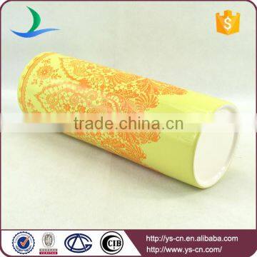 Yellow Glazed Ceramic Table Vase Home Decoration photo-4