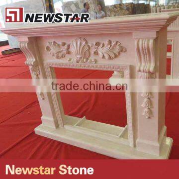 Newstar beige marble freestanding electric fireplace