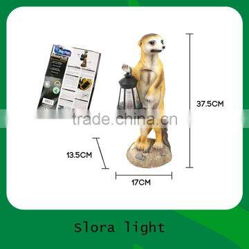 Solar Powered Meerkat With Lantern Polyresin Garden Light With 1 Bright White LED Light photo-4