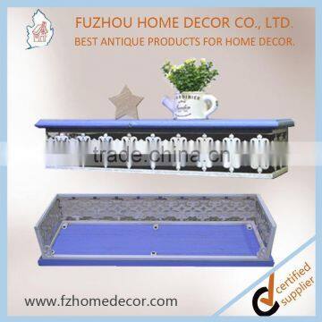 2017 Hot Sell Hollow Out Metal Wall Shelf With Wooden Board for Wall Decoration