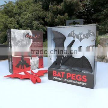 Creative Black/Red Batman Shape Plastic Spring Clothes Pegs Household Pants Receiving Clothes Clips Bat Pegs For Wholesale photo-6