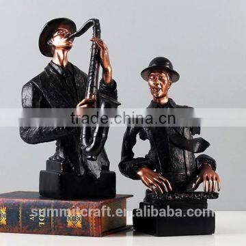 Mordern art decorative resin bust of figurines musicians