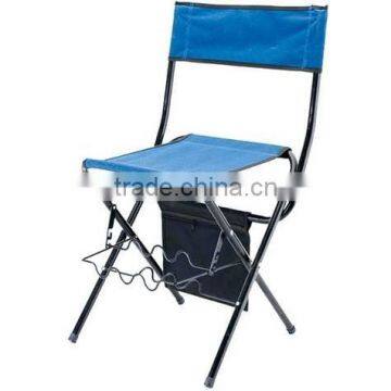 Lightweight portable fishing chair with rod holder