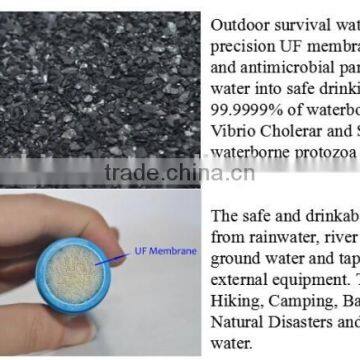 Water Purifier Straw Personal Portable Filter Straw With Survival Compass00 ,whistle , Mirror ,Tourniquet and Carabiner photo-5