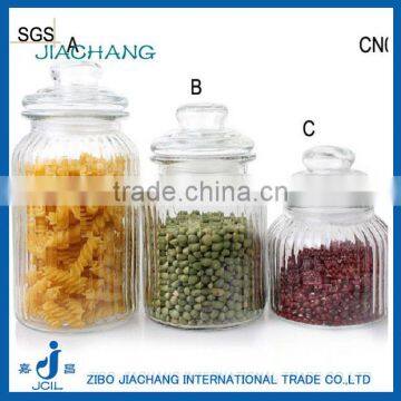 home storage goods sealed glass cookie canister with dome glass lid