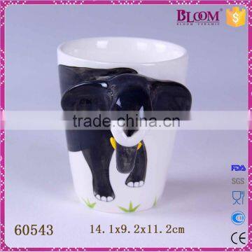 Unique White Ceramic Elephant Desgin Animal Mug photo-2