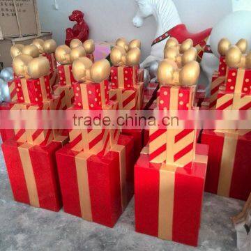 FRP Christmas gift-box stack for outdoor decoration