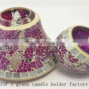 PINK Mosaic Candle Holders Cheap Wedding Decoration Ideas