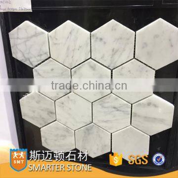 73x73MM bianco carrara white hexagon tile large for bathroom