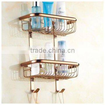 Rose Gold Basket Continental Bathroom Shelves Corner Bathroom Shelves