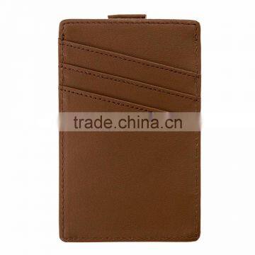 RFID Blocking Genuine Slim Leather Wallet Credit Card Case Sleeve Card Holder With Painted Edges
