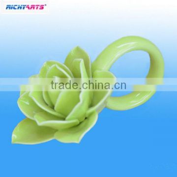 bulk ceramic flower napkin ring