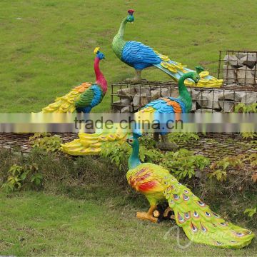 outdoor garden decoration promotion resin craft fiberglass peacock statue