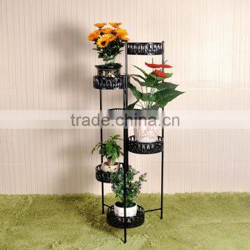 Custom beautiful metal hanging black garden flower pot rack