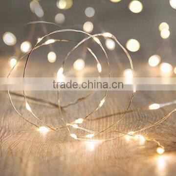 Button Battery Operated Fairy Lights with 20 Micro Warm White LEDs on Copper Wire