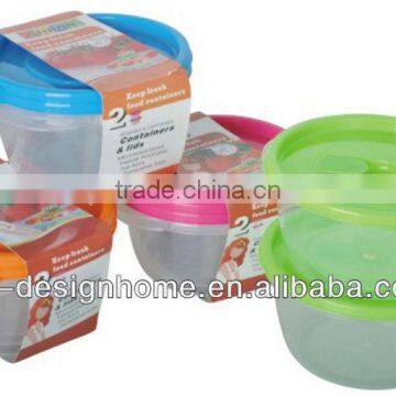 2 PCS FUCHSIA, TURQUOISE, LIME GREEN, ORANGE 0.8L ROUND PP PLASTIC FOOD CONTAINER