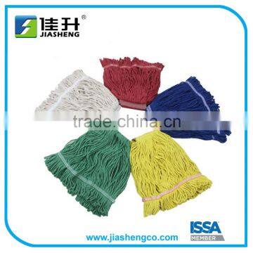 Industrial loop end wet cotton yarn mop head with tailband