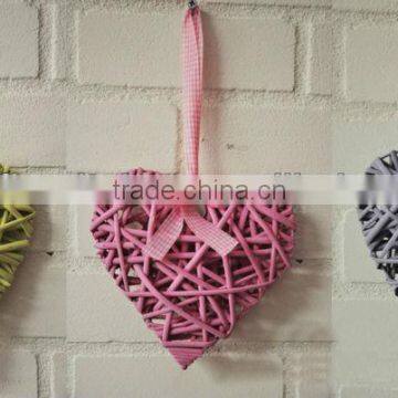 red, grey,green wicker heart