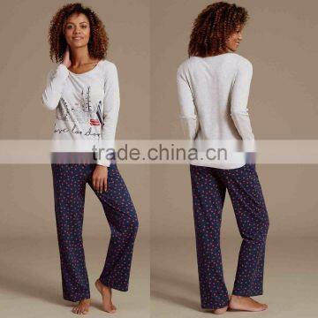 Latest Gown Designs Sleepwear Cotton Rich Long Sleeve Pyjama Set Soho Sleepwear Women