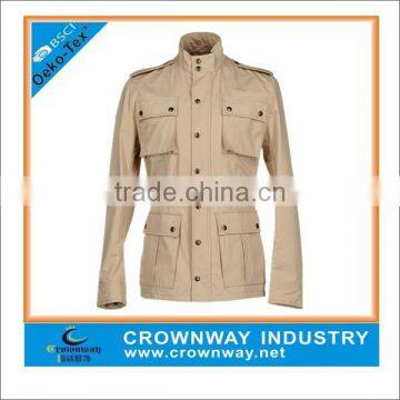 Men's Military Style White Jacket without Hood