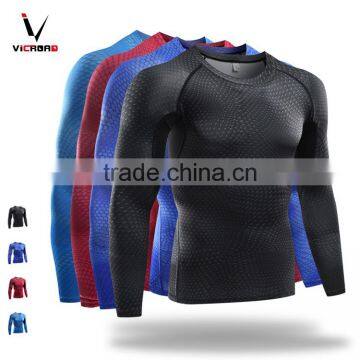 Custom Bodybuilding skin plain t shirt sublimation long sleeve compression shirt men's