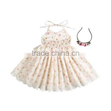 Summer Beautiful Baby Floral Lace Dress With Tulle photo-6