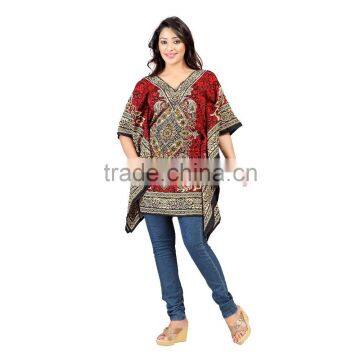 Floral Print 100% Silk CDC Corded V Neck Y Line Casual Kaftan Dress photo-4