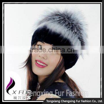 CX-C-244G 2016 New Products Hot Sale Handknitted Rex Rabbit Fur Cap Hat photo-6