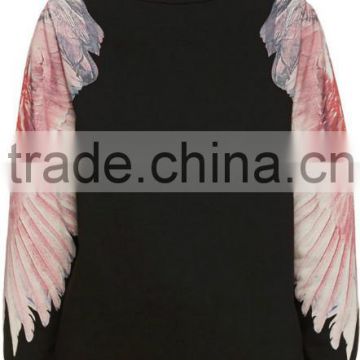 Clothing Factory in China Women 2015 Bird Wing Sweatshirt Wholesale Unique Design Sweatshirt