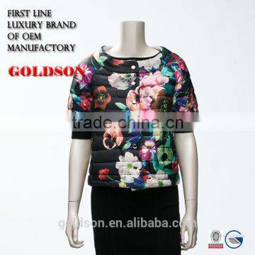 2016 Fashionable Short Coat Type Spring Clothing Down Jacket Women with Short Sleeve