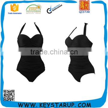 Black Spandex Swimwear for Lady Girl One Piece Swimsuit Dress