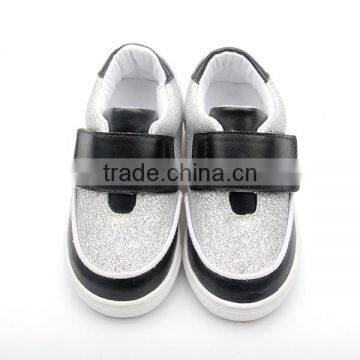 Kids Shoes Silver Glitter Style Rubber Gum Sole Shoes photo-6