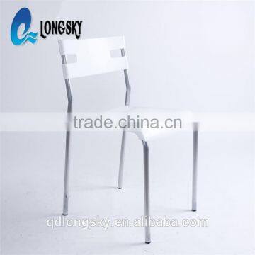 LS-4015 Low Price Modern Dining Room Plastic Chair With Low Back Fancy Wholesale Stacking Chair photo-4