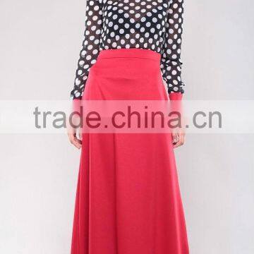 New Arrival Polka Dot Print Vintage Collar Long Sleeve Maxi Dress photo-4